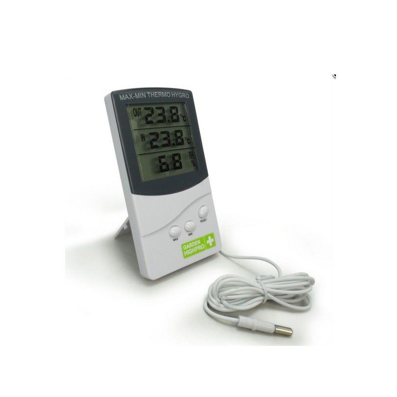 Thermomètre hygromètre avec sonde de T° et Large écran LCD