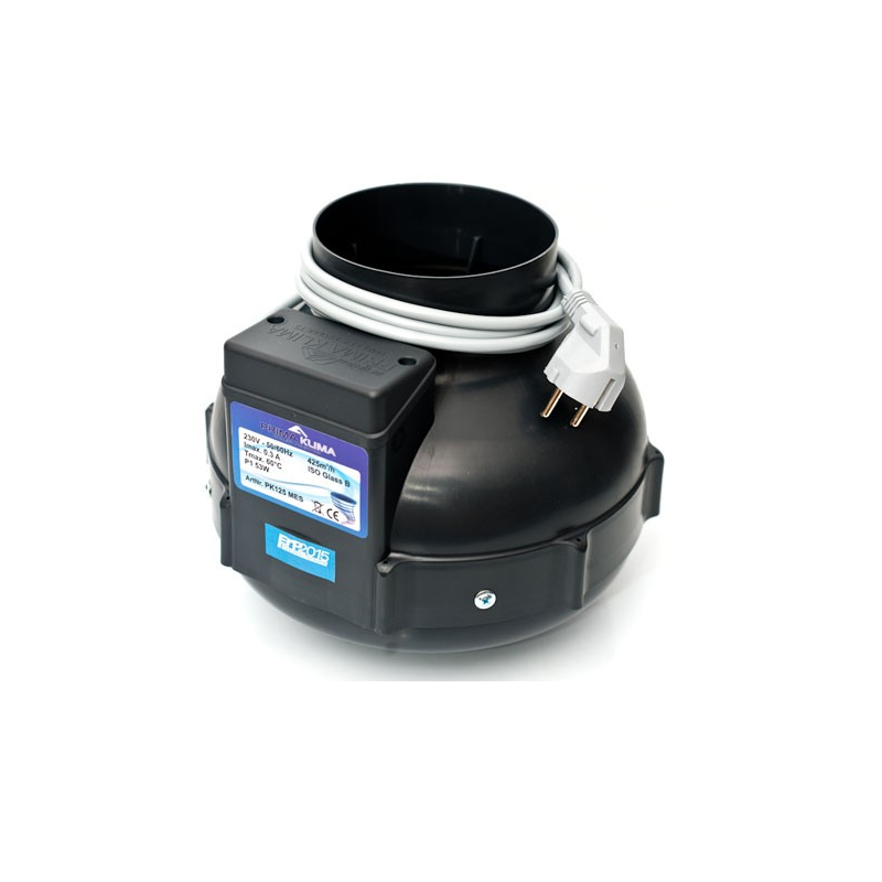 Extracteur Prima Klima 125mm - 420m3/h - Cablé Extracteur Prima Klima 125mm - 420m3/h - Cablé