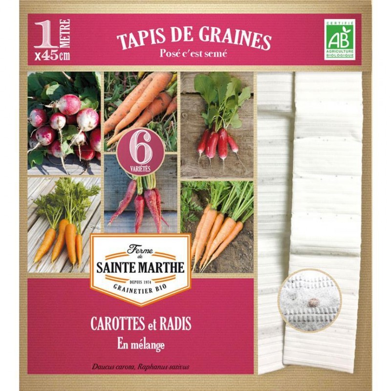 Tapis de Carottes et Radis AB 6 rangs de 6 variétés